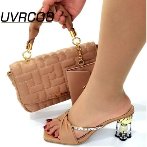 2021 Charming Italian Shoes With Rhinestone Matching Bags Black African Shoes And Bags For High Quality Super high heel BL003