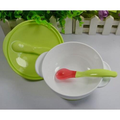 3Pcs/set Baby Tableware Dinnerware Suction Bowl with Temperature Sensing Spoon baby food Baby Feeding Bowl dishes Dinnerware Set