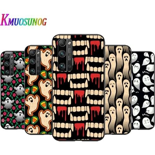 Funny Cute Ghost For Huawei Honor 10 20 30 10i 20i 30i 10X V20 V30 20S 30S 30i X10 Pro Plus Lite Black Soft Phone Case