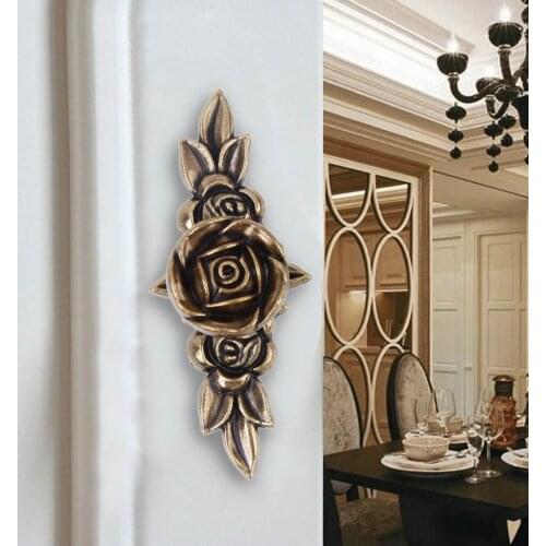 Zinc Alloy Rose Flower Cupboard Dresser Door Pull Home Furniture Hardware