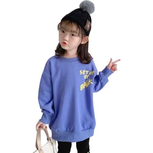Children Outwear Baby Girl Sweatshirts Clothes for Teens Hoodies Letter print spring 2-8 Year Hooded sweatshirts