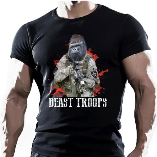 BEAST TROOPS ARMY GORILLA APE AIRSOFT PAINTBALL T-SHIRT TEE TOP