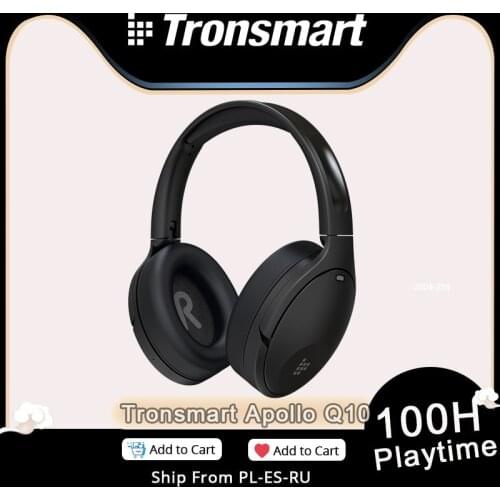Tronsmart Apollo Q10 Hybrid Active Noise Cancelling Headset with 40mm Dynamic Neodymium Speaker, 1200mAh Up to 100-hour Playtime