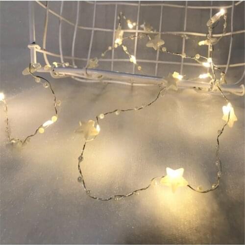 Battery operated 50LED Star String Lights Fairy Copper wire Light Christmas Party Wedding decoration Lights twinkle Star lights