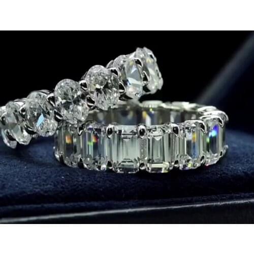 925 sterling Silver Eternity Promise Ring AAAAA cz Statement Party Wedding Band Rings For Women Men Engagement Jewelry