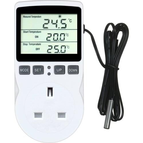 Digital Thermostat Controller for Terrarium Aquarium Reptiles Temperature Controlled Outlet with Timer and Probe
