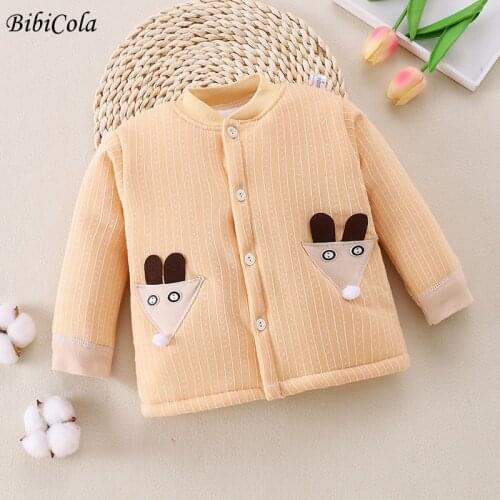 BibiCola New Autumn Baby Winter Jacket For Newborn Boys Clothes Newborn Baby Girls Jacket Winter Infant Warm Outerwear Coat