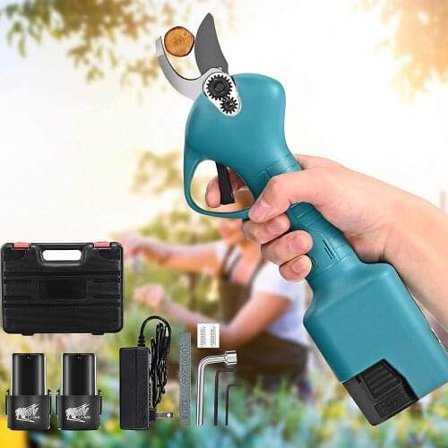 Rechargeable Electric Hedge Trimmer Pruning Shears 110V 220V Cordless Pruning Shears 25mm Tree Branch Pruner Cutter Garden Tool