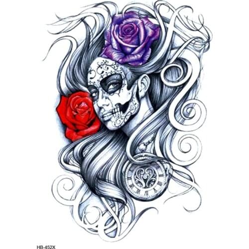 Ghost Mask Woman Waterproof Temporary Tattoos The Flash Tatuagem Skin Tatoo Tatoos Temporales For Women Fake Tattoo Sleeve