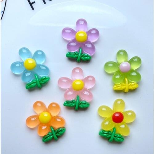 20Pcs Cute Mixed Mini Flower Flat Back Resin Cabochons Scrapbooking DIY Jewelry Craft Decoration Accessorie L37