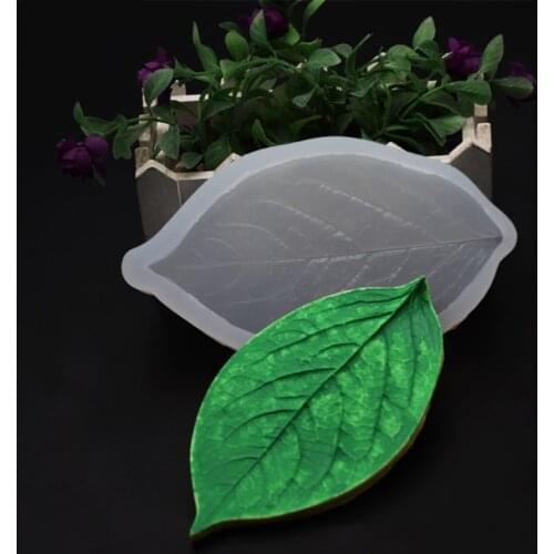 MXME 3D Large Leaf Shape Mold Epoxy Plaster Silicone Mold Making Soap Candle Jewelry