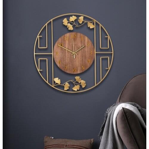 Chinese Luxury Wall Clock Creative Living Room Art Geometric Silent Modern Wall Clock Office Horloge Murale Home Decoration DG50