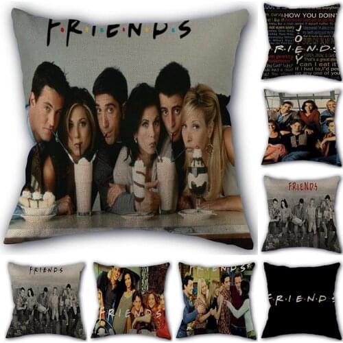 Custom Tv Show Friends Pillowcase Cotton Linen Fabric Home Textile Square Pillowcase 45X45cm Wedding Decorative No Fade