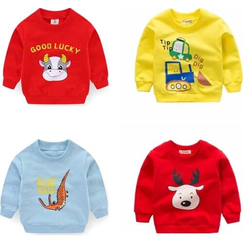 2019 New Spring Autumn Baby Girls Sweatshirts Children Hoodies Cartoon Animal Long Sleeve Cotton Sweater Kids T-shirt Clothes