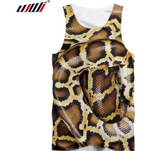 New Fashion Cool Pike Snake Vest Animal Skin Art Casual Tracksuit Funny 3D Print Tank Top Mens Oversize Clothing Dropshipping