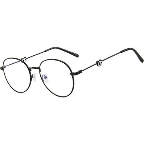 New Panda Love Glasses Frame Fashion Trend Glasses Frame Round Frame Anti-blue Light Flat Mirror Finished Myopia Reading Glasses
