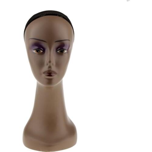Reading Eye Glasses Sunglasses Hair Wigs Display Female Mannequin Head Black Women Manikin Model Stand Holder With Cap