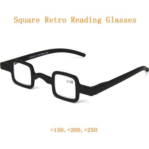 Retro Square Frame Women Black Reading Glasses Magnifier Men Presbyopia Eyeglasses Hyperopia Spectacles For Sight +1.5,+2.0,+2.5