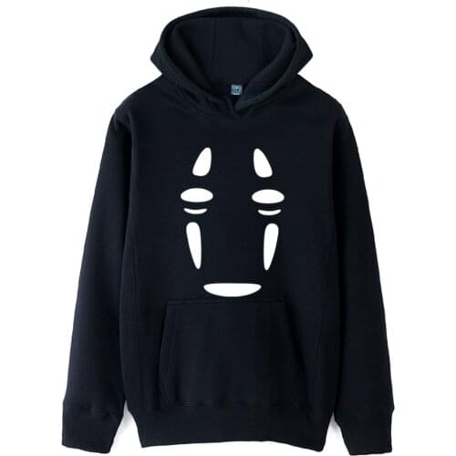 Spirited Away faceless No face man Girls Woman Hoodie Miyazaki Hayao mysterious ghost white Couple Clothes Autumn Winter ZIIART