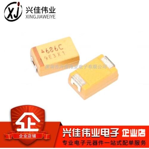 Original 20pcs/ 686C 68UF 16V D /7343 Tantalum Capacitor