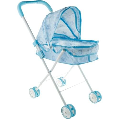 Plastic Doll Stroller (Iron Support Frame) Baby Doll Carriage, Pretend Play Toy for Toddlers Little Girls Boys Children