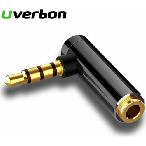 Jack 3.5 mm Male to Female Audio Adapter 90 Degree 3.5mm Male to Female Plug Connector for Aux Speaker Cable Headphone Jack 3.5