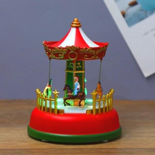 Christmas Music Box Decorations Luminous Music Carousel Ferris Wheel Animated Ferris Christmas Gift Romantic Desktop Decoration