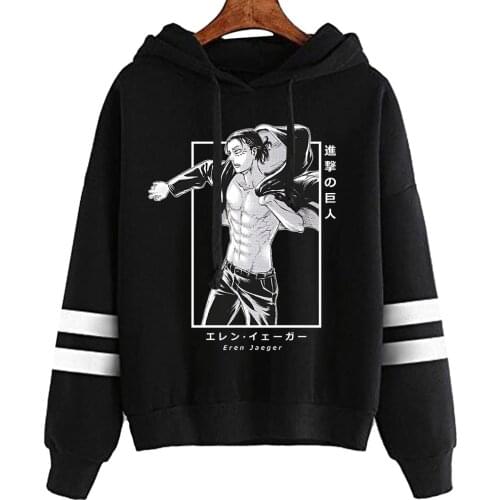 Attack on Titan AOT Hoodies Eren Jaeger Sweatshirts Cozy Tops Pullovers Sudadera felpa moletom