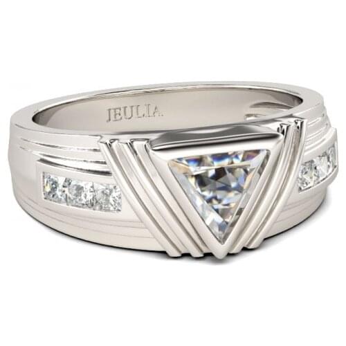 Triangle style CZ Zircon Ring Luxury Clear White stone Ring set for Woman wedding engagement Jewelry