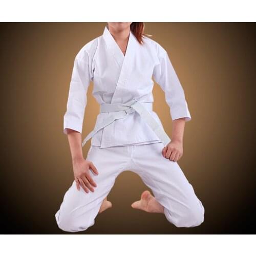 Unisex Kids&Adult high quality cotton karate competition uniform Kung Fu Kardined clothing suit Outfits white
