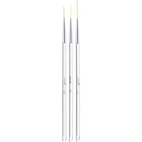Pack of 3 Professional Nail Art Drawing Painting Pen Brush Liner Brush