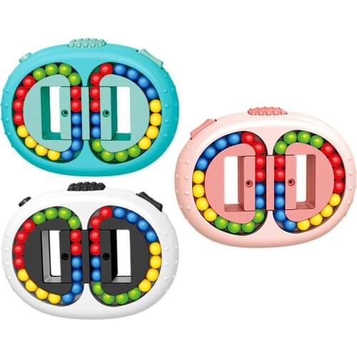 Magic Bean Rotating Cubes Sensory Decompression Fidget Toy Fingertip Gyro Colorful Finger Cube Kids Stress Relief Toy Adults Kid