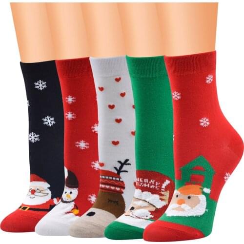 Womens pure cotton socks in Christmas socks Santa socks womens cotton socks