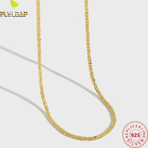925 Sterling Silver Popcorn Chain Necklace For Women Simple Style 18k Gold Feminine Fashion Jewelry 2021 Trend