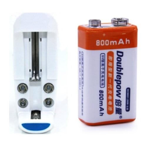1PCS Hot sale 800mAh 9V rechargeable battery childrens toy lithium ion rechargeable battery+1pcs smart 18650 9V AA AAA charger