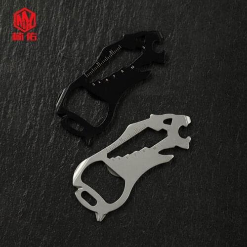 1PC Tiger Shape EDC Multifunction Tool 10 In 1 Combination Tool Outdoor Portable Keychain Tool Pendant Bottle Opener
