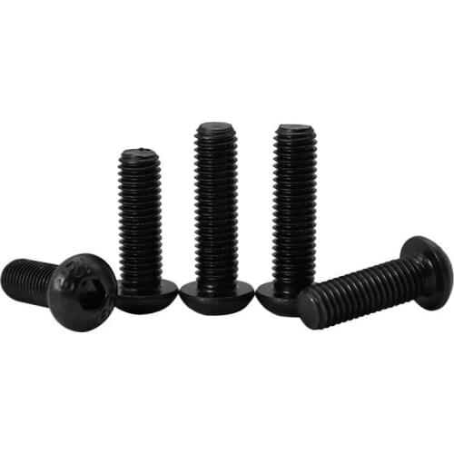 10pcs M5 Allen screw flat round screws hexagon semicircular heads bolt pan heads hex bolts alloy steel 6mm-50mm length