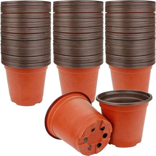 130 Packs Plastic Plant Nursery Pots for Succulents Seedlings Cuttings Transplants 6-Inch