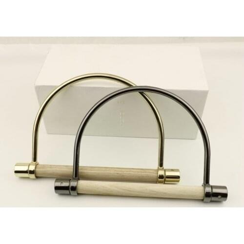 2-10PCS Hardware DIY Bag Handle Replacement for Handbag Accessories Womens Bag Handle Detachable with Wooden Stick Handle