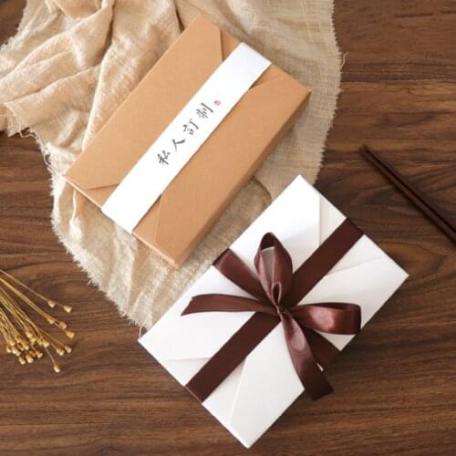 Brown & White Envelope Box Gift Box Packaging for Sweets Candies Paper Box for Cookie Presents Carton
