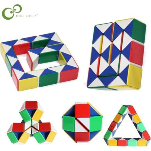 24 Blocks Snake Magic Twist Jigsaw Puzzle Speed Magic Ruler 3D Snake Toys Children Educational Toys Christmas Gifts GYH