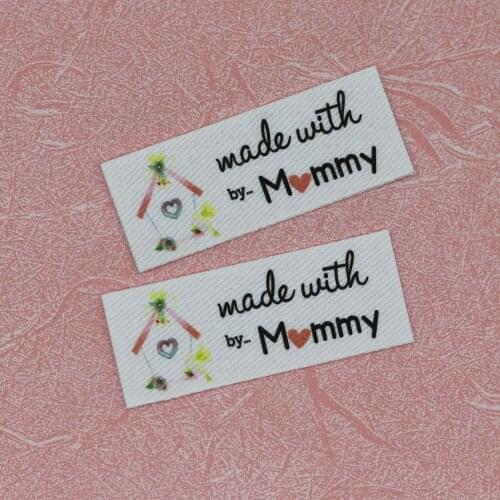 64 pieces Custom logo labels, Name iron on label, Custom Clothing tags, Organic Cotton Labels