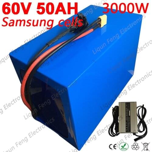 Bateria Bicicleta Electrica 60V 30Ah 35Ah 40Ah 45Ah 50Ah Electric Scooter Samsung Lithium Battery Pack for 60V 1500W 2000W 3000W