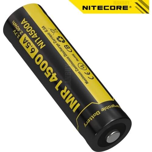 2021 Nitecore IMR14500 650mAh 3.7V 2.4Wh High Drain Device Li-Mn Rechargeable Battery 500 Times Charge-discharge Cycles NI14500A