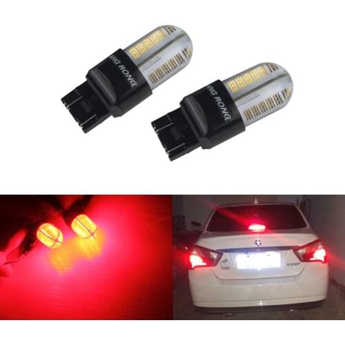 ANGRONG 2X T20 7443 580 582 W21W W21/5W 7440 COB 8 SMD LED Tail Stop Brake Light Bulbs Red