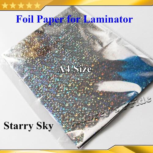 Free Ship 50Pcs Starry Sky Silver Gray 20x29cm A4 Hot Stamping Foil Paper Laminator Laminating Transfere Laser Printer Card