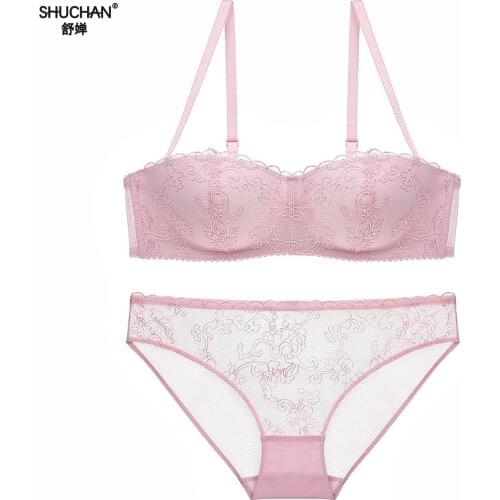 SHUCHAN Bra+Panties 2018 New Arrival Suspenders Lace Bra Set panties womens Underwear Set Bra & brief Sets belt Set 1648