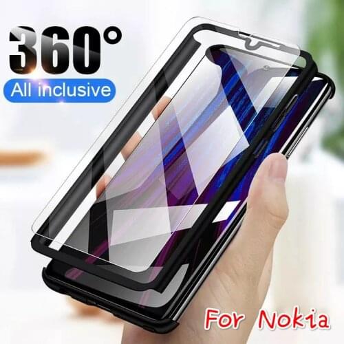 For Nokia 3.1 Nokia 6.1 Case 360 Degree Protected Full Body Matte Case for Nokia 3.1 Bumper Nokia 6.1 Cover with Glass Protector