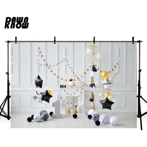 DAWNKNOW Decorated Balloon Photography Background Backdrop Photocall Newborn One Baby Birthday Party Event Photo Studio GY526