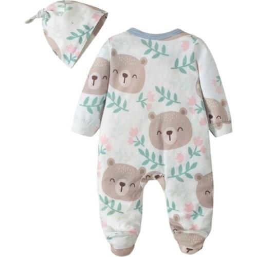 Bobora Baby Romper Hat Cotton Animal Crawlers For kids Spring Baby Overalls Jumpsuit For Kids Newborn Baby Clothes
